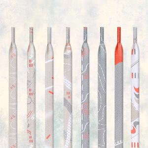 เชือกรองเท้าผ้าใบแฟชั่น สปอร์ต แคชชวล แบบแบน โพลีเอสเตอร์ 9 มม. พิมพ์ลายสีสันตามสั่ง ลายเฉพาะตัว คุณภาพสูง - Product Image 1