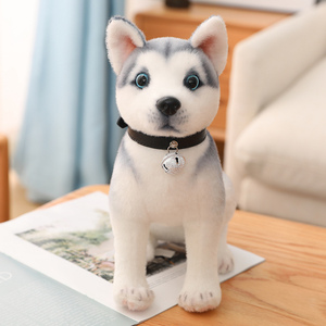 Đồ Chơi Thú Nhồi Bông Husky, Cuddly <span class=keywords><strong>Puppy</strong></span> Dog Plush Toy <span class=keywords><strong>Wolf</strong></span> Thú Nhồi Bông Có Cổ Và Chuông Nhỏ - Product Image 6