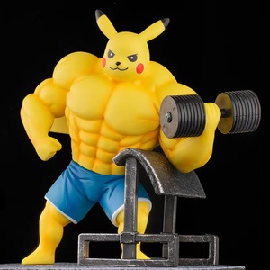 Pokemoned Anime Figure <span class=keywords><strong>Muscle</strong></span> Fitness écureuil Pikachu Bulbasaur dessin animé modèle poupée voiture bureau décoration jouet cadeau - Product Image 1