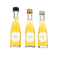 Vente en gros de flacons ronds en verre transparent de 30 ml pour whisky, vodka, parfum, avec bouchon sécurisé