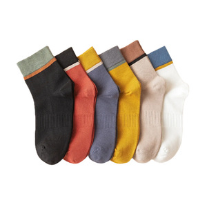 Men's Pure Cotton Crew Socks Color Blocking Breathable Moisture Wicking Spring Autumn Casual Street Style Harajuku Youth Socks - Product Image 5
