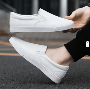 Chaussures décontractées pour hommes, conçues sur mesure, avec empeigne en tricot, fermeture à enfiler, semelle intermédiaire en TPU, coloris noir et blanc - Product Image 2
