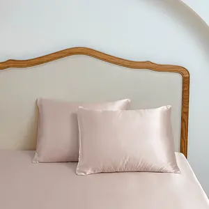 Sarung bantal Satin kustom untuk rambut sarung bantal sutra murbei sarung bantal Satin kulit Set dengan penutup amplop