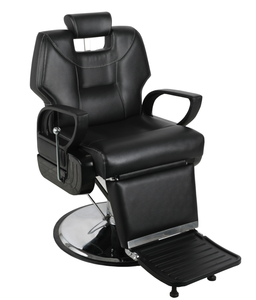 LUXMARS yüksek kalite tüm siyah berber koltuğu uzun berberler için tekerlekler ile sentetik deri - Product Image 4