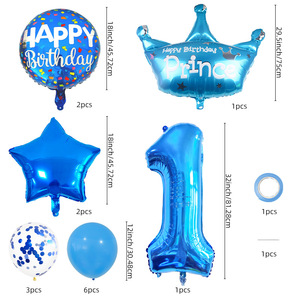 Juego de globos personalizados decoraciones para fiesta de <span class=keywords><strong>feliz</strong></span> <span class=keywords><strong>cumpleaños</strong></span> número globo de aluminio con corona globo de papel de aluminio decoraciones para fiesta - Product Image 3