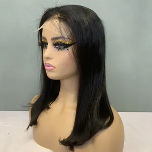 Straight 5 By 5 Closure Lace Super Double Drawn Vietnamese Hair Glueless Wig Wholesale Factory Price Bone Straight 10 To 30 Inch For Lady