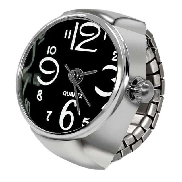Vintage Punk Finger Rings Watch for Women Mini Elastic Strap Watches Couple Jewelry Clock Retro Roman Quartz Watch Ring for Men