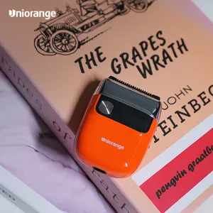 Uniorange-Mini rasoir professionnel à feuille étanche pour voyage, rasoir à barbe portable humide et sec pour hommes