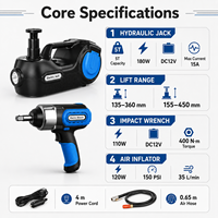 Kit de cric électrique 5T avec clé à chocs 110W 400N.M, compresseur numérique 150PSI, 12V 180W, kit cric pour SUV