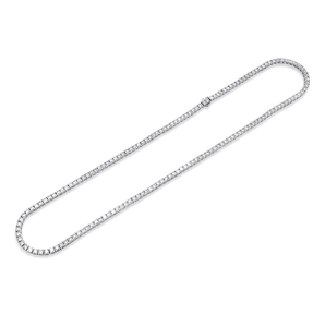 Trendy Unisex Hip Hop 3mm Lab Grown Diamond Tennis Chain 14K Gold Rose Gold Plated IGI Certified 18 Inch Gift Jewelry - Product Image 1