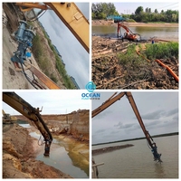 Pompe à sable submersible entraînée par une excavatrice industrielle pour système de décharge de boues sur longue distance