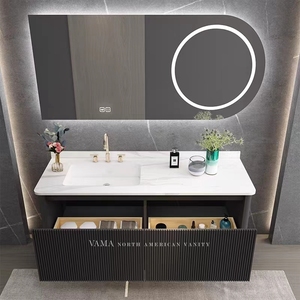 VAMA Amande Café Design Moderne Hôtel <span class=keywords><strong>Appartement</strong></span> Armoire Murale Salle De Bains Vanité - Product Image 6