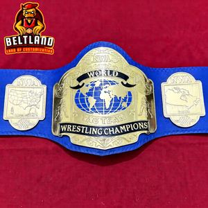 เข็มขัดแชมป์มวยปล้ำแท็กทีมเฮฟวี่เวท NWA World ขนาดผู้ใหญ่ ผลิตจากสังกะสี หนา 2 มม. 4 มม. - Product Image 1