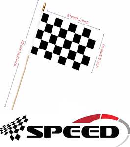 Набор из 20 мини-флажков BAISIDA в клетку (черно-белые/разноцветные) для гонок, полиэстер, цифровая печать, легкие, устойчивые к выцветанию - Product Image 2