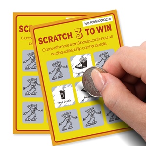 Tarjetas de Rascar de Papel con Diseño Personalizado, Impresión Flexográfica, Nuevas Ideas Pequeñas, Sorteo de la Suerte - Product Image 1