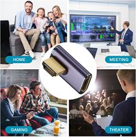 8K HDTV 2.1 Adaptateur 6-Pack Haut/Bas Gauche/Droite 90 ° 270 ° Angle Mâle Femelle pour HDTV Extender Set Construction en alliage d'aluminium