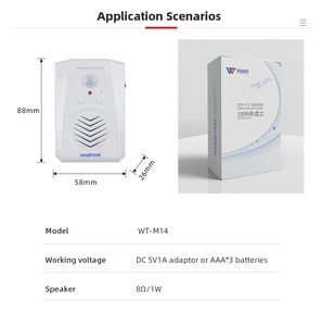 Alarma activada por movimiento infrarrojo PIR, reproductor de Audio de voz grabable, timbre de bienvenida de entrada para tienda