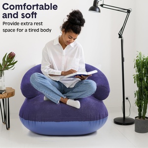 Classic Bean Bag Chair Portable <b>Inflatable</b> Lounge Furniture Home Bedroom Flocking <b>Sofa</b> Couch Blow Deck Chair Air <b>Sofa</b> Portable - Product Image 4