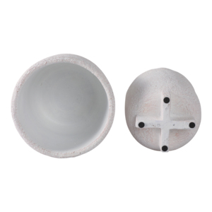 Vasi cilindrici con piedini in ceramica per piante da interno ed esterno, design bianco testurizzato - Product Image 6