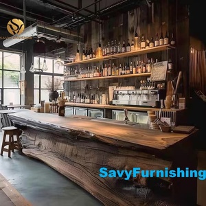 Mostrador de Bar de madera maciza 3D, concepto Industrial Pub Bar, diseño de interiores, clásico Bistro, Mostrador de tienda, tipo de jardín, Mostrador de cafetería - Product Image 6