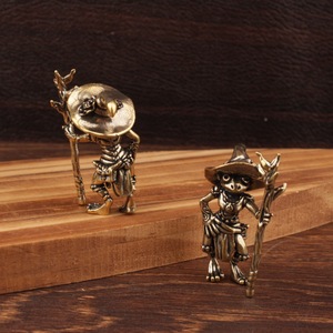 Figurine de grenouille magicienne rétro en laiton, artisanat en cuivre ancien, décoration d'intérieur, jouet, statues - Product Image 3