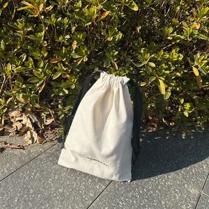 Hot Selling Eco-Friendly <b>Drawstring</b> Bag Large Cotton Canvas Dust <b>Pouch</b> With Black Ribbon - Product Image 1