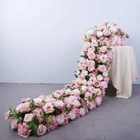 Vente en gros de fleurs en soie rose de haute qualité pour centre de table, chemin de table floral, fleur artificielle pour décoration de mariage