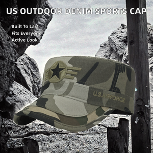 Gorra de béisbol táctica de camuflaje de tela Oxford de algodón con visera plana, estilo camionero, deportiva, para viajes al aire libre, bordada, de EE. UU. - Product Image 2