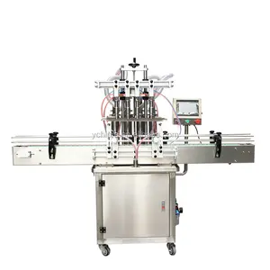 OEM supplier Automatic 6 heads shampoo bath gel liquid detergent bottle filling machine with conveyor belt