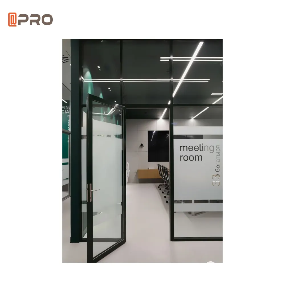 APRO Vertical Frame Design Partition Wall aluminium Frame Folding Sliding Door Good sound Insulation Hot selling