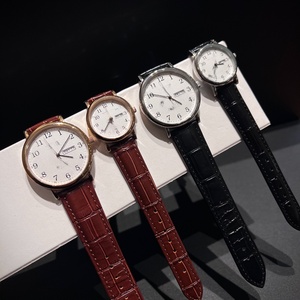 Montre tendance et élégante, mouvement à quartz de précision, miroir convexe, bracelet en cuir de crocodile, affichage double calendrier, Longiness. - Product Image 1