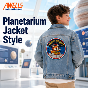 Écusson brodé personnalisé renard astronaute, badge de mission spatiale lunaire pour vestes, sacs à dos, casquettes et vêtements pour enfants AWELLS - Product Image 2