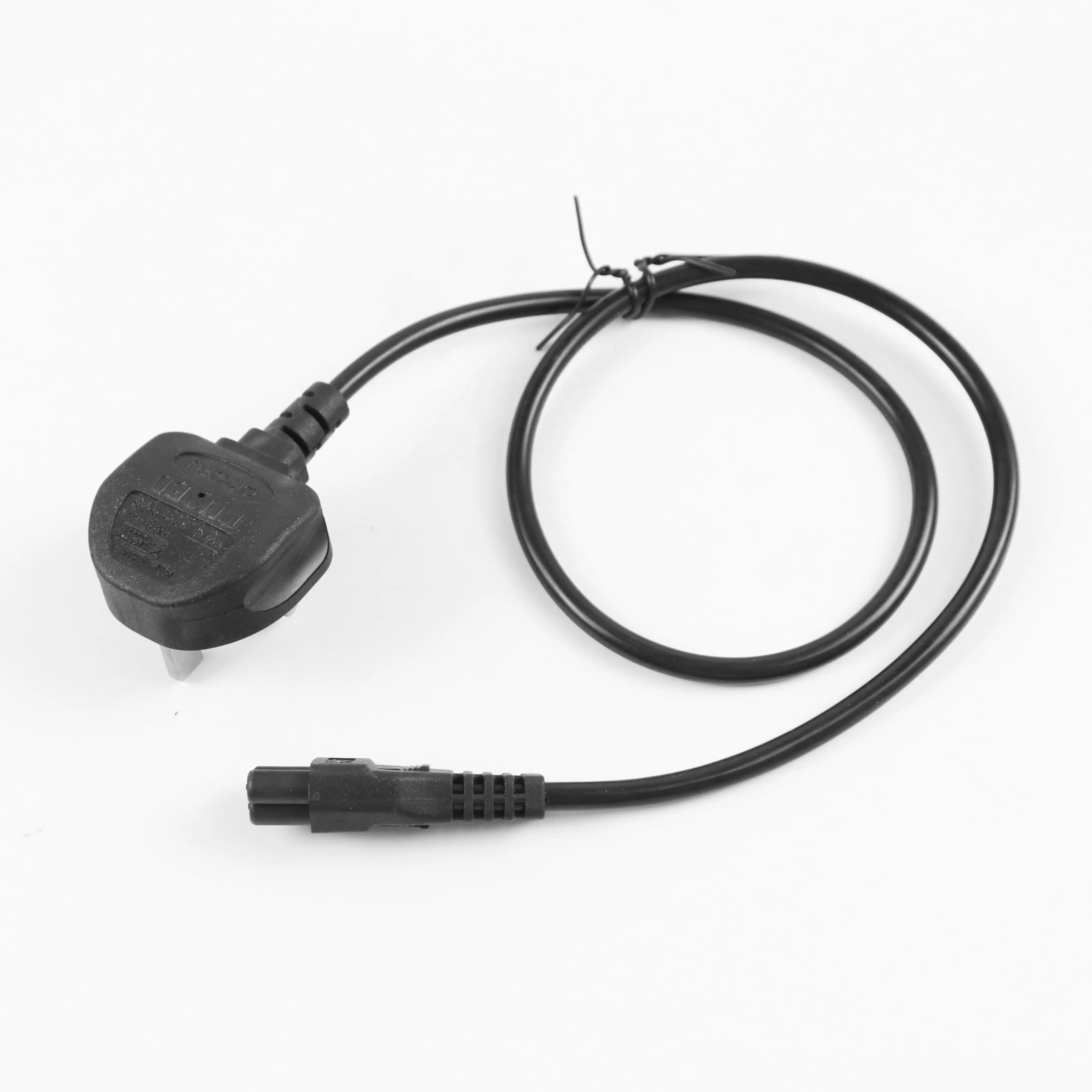 United Kingdom BSI KEMA Standard Three Pin Power Cord Plug UK BS Standard Power Cord With Mickey Mouse End