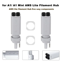 AMS Lite Bambulab Filament Hub untuk Bambu Lab, Sakelar Komponen Lima Arah, Konsumabel, Pencetakan Multi-warna untuk Suku Cadang A1/A1 Mini