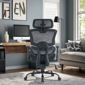 Chaise <span class=keywords><strong>de</strong></span> bureau orthopédique moderne haut <span class=keywords><strong>de</strong></span> gamme avec soutien lombaire, dossier en maille, chaise <span class=keywords><strong>de</strong></span> direction pivotante pour cadres - Product Image 4