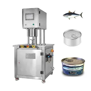 Semi Automatic Vacuum Nitrogen Jar Lid Canning Food Caviar Flushing Tin Can Sealing Machine