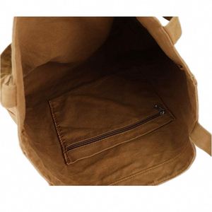 Bolsa de Hombro de Lona Resistente con Asas de Cuero, Personalizada con Impresión, Bolsa de Compras Tipo Tote - Product Image 3