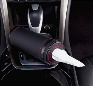Caja de pañuelos para coche, tubo de papel redondo universal para automóvil, cubo para pañuelos con ventana rompible, soporte para decoración interior de automóviles, dispensador de papel - Product Image 3