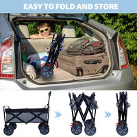 Chariot pliable robuste de 150 L, capacité de charge de 360 lb, portable avec roues pour les courses en extérieur