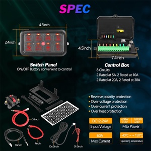 Painel de interruptor touch para caminhão, painel de acessórios para carro portátil rgb com sistema de aplicativo rgb 8gang - Product Image 3