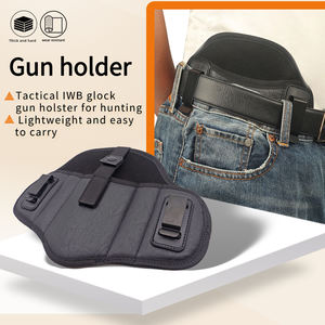 ESKO ESK-918 IWB Dual Clip Zacht PU Leer Tactische Jacht <span class=keywords><strong>Pancake</strong></span> Holster 32x23cm Zwart Verborgen <span class=keywords><strong>Carry</strong></span> Gun Tailleband - Product Image 6