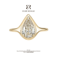 Bagues fines en moissanite marquise VVS 2 carats, en argent sterling 925 plaqué or 18 carats, bijoux fins pour femmes, luxe