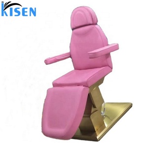 Kisen Beauty <b>Bed</b> Durable Motors Customized Body <b>Table</b> <b>Lash</b> Chair Electric Adjustable <b>Bed</b> with Gold Base and Remote - Product Image 1