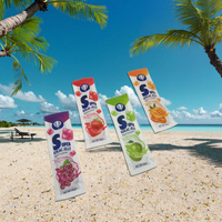 Sachet en plastique à trois soudures latérales avec impression de logo personnalisé, qualité alimentaire, pour liquides, boissons, jus, gelée, emballage pour remplissage de boissons