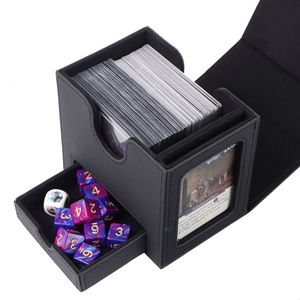 Boîte à cartes en cuir PU de qualité supérieure avec fenêtre transparente, résistante à l'eau, pour le rangement et la présentation de cartes de jeu - Product Image 4