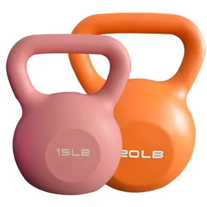 Custom 1 4 8 12 kg pink kettle bell grip handle workout competition weight sets cement kettlebell