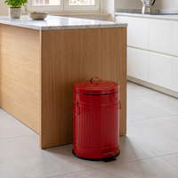Tempat Sampah Dapur Harga Pabrik Bentuk Bulat dengan Pedal, Ember Dalam, dan Pegangan