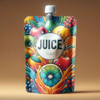 Poche à Bec Personnalisée Imprimée pour Jus, Emballage Alimentaire Plastique, Sachet de Boisson Réutilisable pour Recharge de Liquide