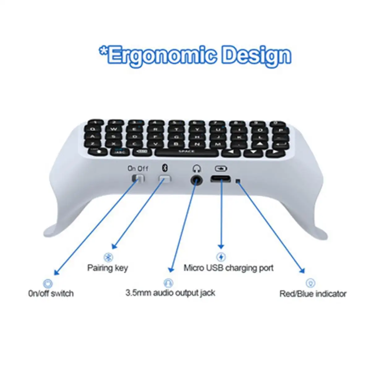 Teclado sem fio BT para controlador PS5 teclado para controlador Playstation 5