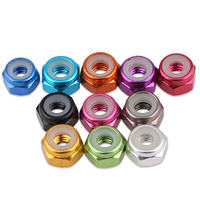8-32 Écrou autobloquant en aluminium anodisé M2 M3 M4 M5 Multicolore Tête hexagonale Écrou d'insertion en nylon Attaches de couleur
